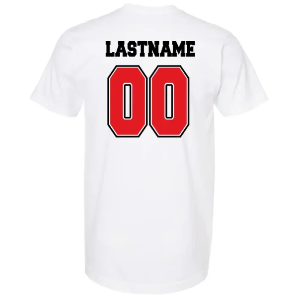 White TNT Youth Basketball T-shirt with explosive logo design featuring mushroom cloud graphic and bold red lettering.